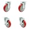 Service Caster Cooking Performance Group 369CASTER4 Replacement Caster Set with Brakes-, 4PK COO-SCC-20S514-PPUB-RED-2-TLB-2 - alternate 1